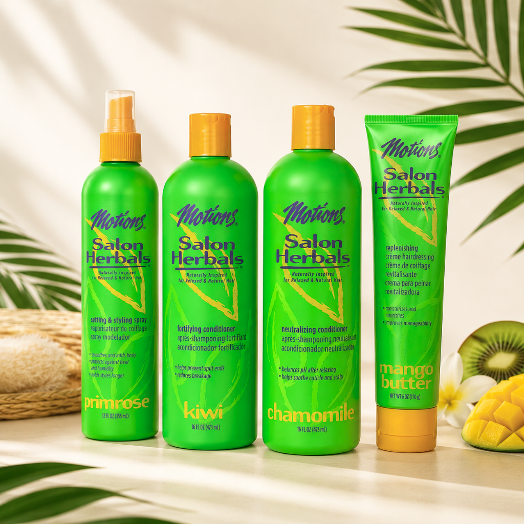 MOTIONS SALON HERBALS – APRÈS-SHAMPOING FORTIFIANT (KIWI) – 473 ml