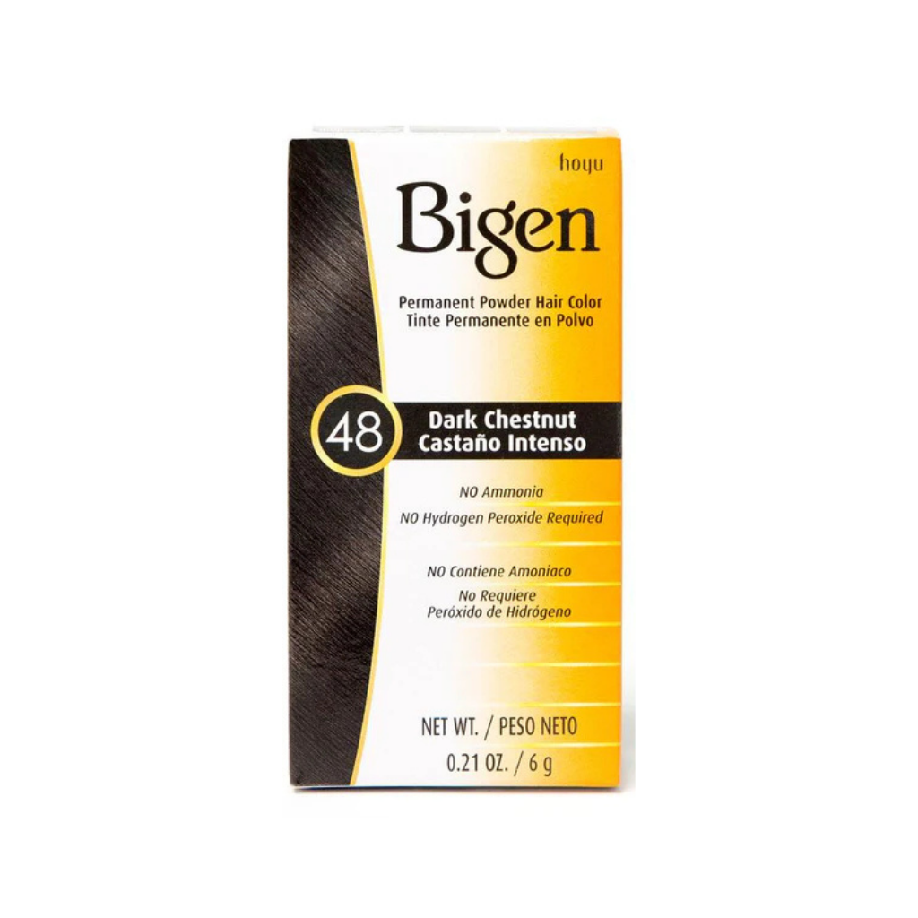 BIGEN – COLORATION CAPILLAIRE PERMANENTE EN POUDRE #48 CHÂTAIN FONCÉ
