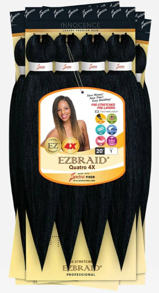 EZBRAID PROFESSIONAL – MÈCHES À TRESSER PRÉ-ÉTIRÉES 4X