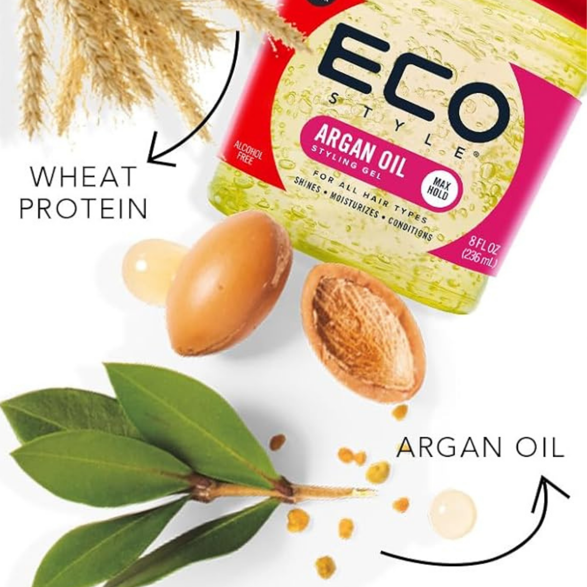 ECO STYLE – GEL COIFFANT À L’HUILE D’ARGAN
