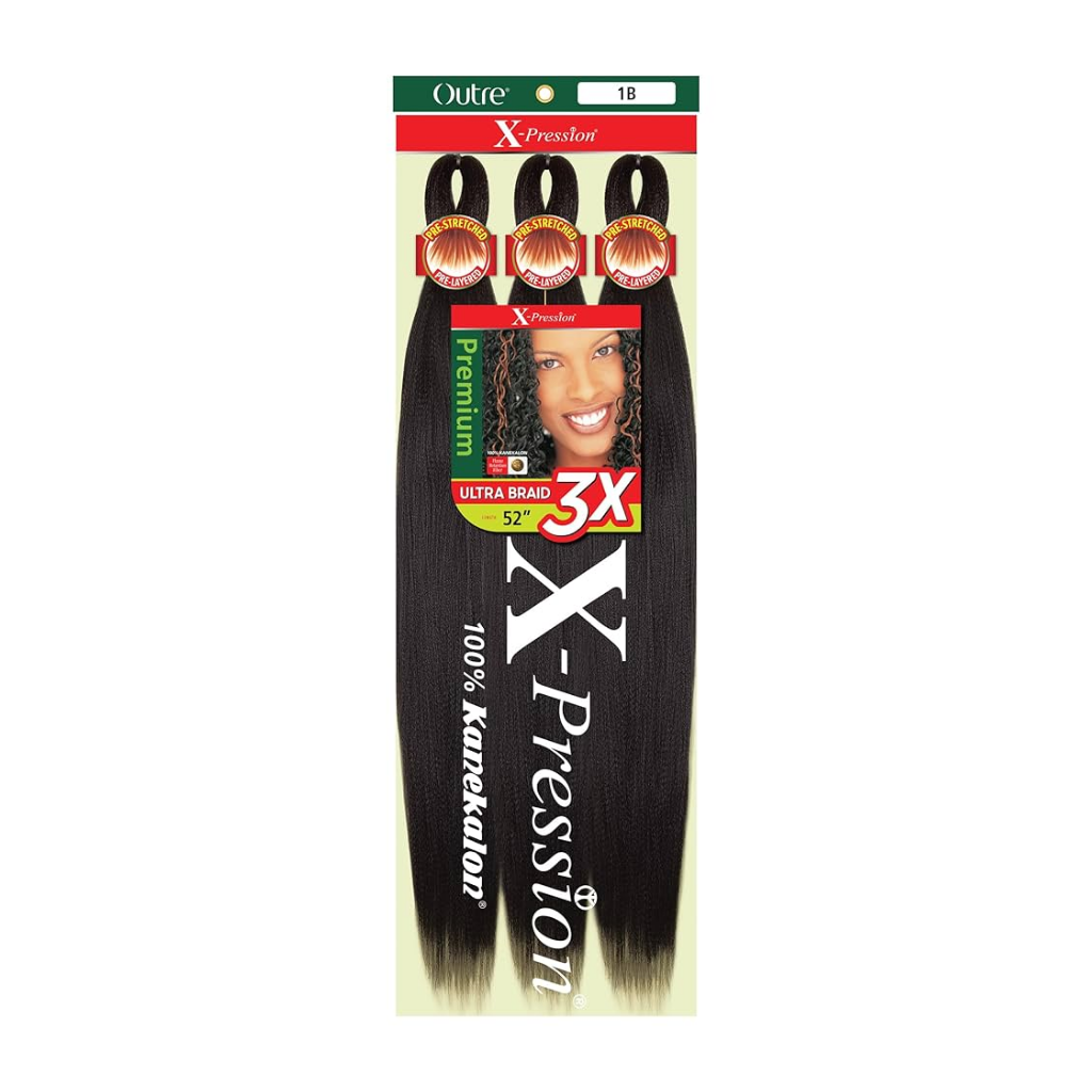 OUTRE X-PRESSION 3X TRESSES SYNTHÉTIQUES PRÉ-ÉTIRÉES ULTRA 100% KANEKALON