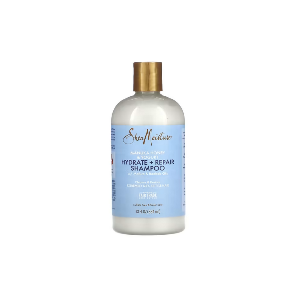 SHEA MOISTURE – SHAMPOOING HYDRATANT ET RÉPARATEUR AU MIEL DE MANUKA ET YOGOURT
