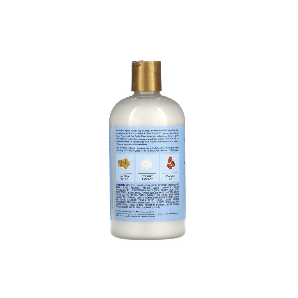 SHEA MOISTURE – SHAMPOOING HYDRATANT ET RÉPARATEUR AU MIEL DE MANUKA ET YOGOURT