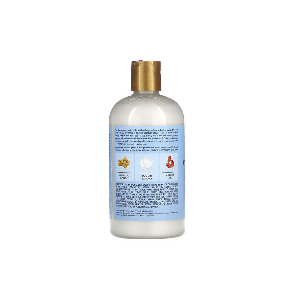 SHEA MOISTURE – SHAMPOOING HYDRATANT ET RÉPARATEUR AU MIEL DE MANUKA ET YOGOURT