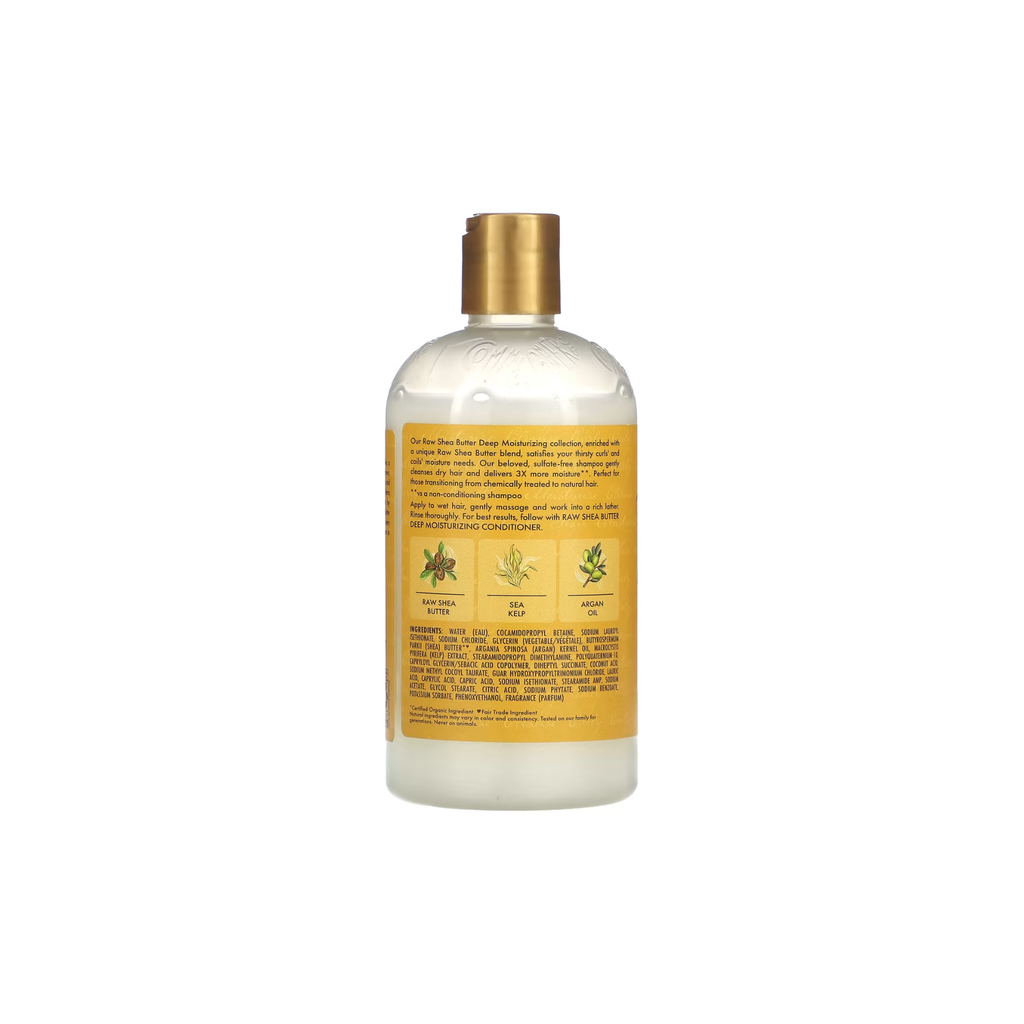 SHEA MOISTURE – SHAMPOOING HYDRATANT PROFOND AU BEURRE DE KARITÉ BRUT